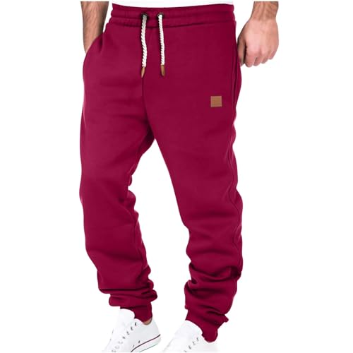 DYhxuan Herren Hose Chino Cargo Hose Jogginghose Herren Baumwolle Sporthose Casual Freizeithose Elastische Taille mit Kordelzug Sweatpants Herren mit Taschen Black Friday Angebote 2023 AB Wann von DYhxuan