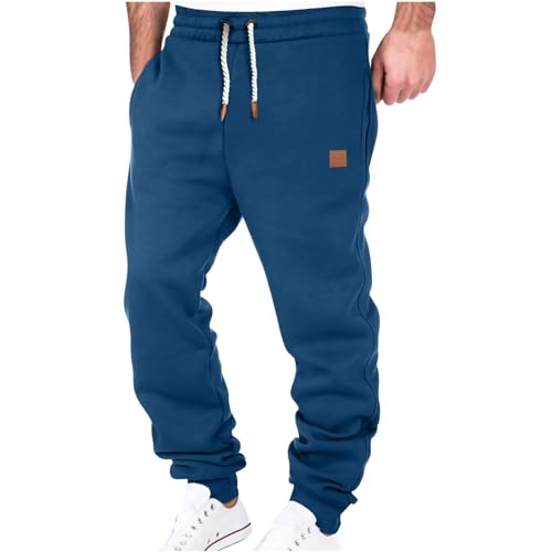 DYhxuan Jogginghose Herren Chino Cargo Hose Einfarbige Baumwolle Sporthose Elastische Taille Freizeithose mit Kordelzug Sweatpants Herren mit Taschen Große Größen Outdoorhose Leggings Laufhose von DYhxuan