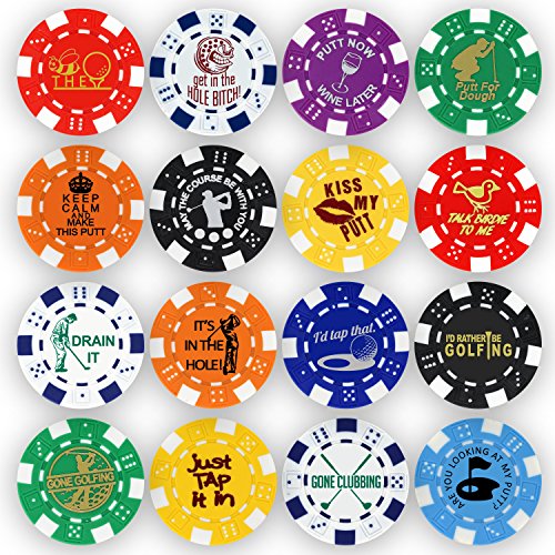 Golf Ball Marker Poker Chip Collection, 11,5 Gramm Chips, 16er Pack von DA VINCI