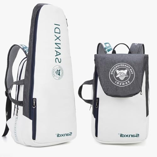Daaxing Tennistaschen-Rucksack, große Tragetasche für Tennisschläger mit Paddel-, Squash- und Badmintonschlägerfach (grau) von Daaxing