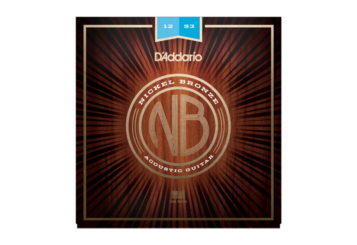 Daddario Saiten, (NB1253 12-53 Nickel Bronze Acoustic Light), NB1253 12-53 Nickel Bronze Acoustic Light - Westerngitarrensaiten von Daddario