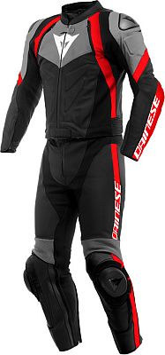 Dainese Avro 4, Lederkombi 2tlg. - Schwarz/Grau/Rot - 48 von Dainese