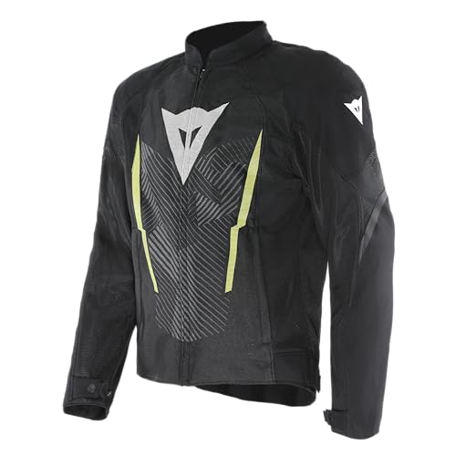 Dainese - Herosphere Air Tex Jacket, Motorradjacke Aus Stoff, Belüftet Und Sommerlich, Mann, Schwarz/Weiß/Gelb-Fluo, 50 von Dainese
