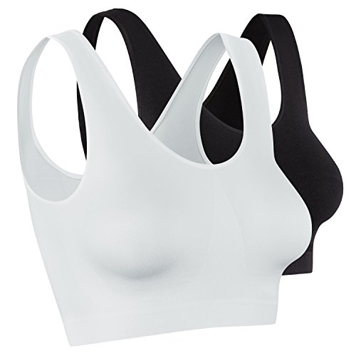Daisan 2 x Damen Sport Top, Größe L, schwarz + weiß von Daisan