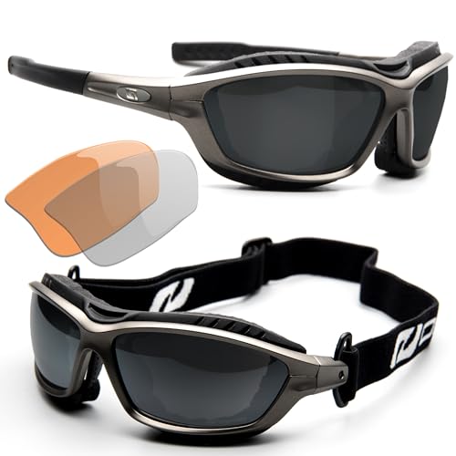 Daisan Sportbrille mit Wechselgläsern, Band, Windschutz Brillenträger Opticlip von Daisan