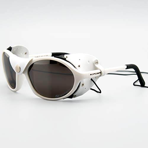 Daisan Gletscherbrille Bergsteigerbrille mit Kat. 4 Scheiben weiss Lederseitenschutz von Daisan