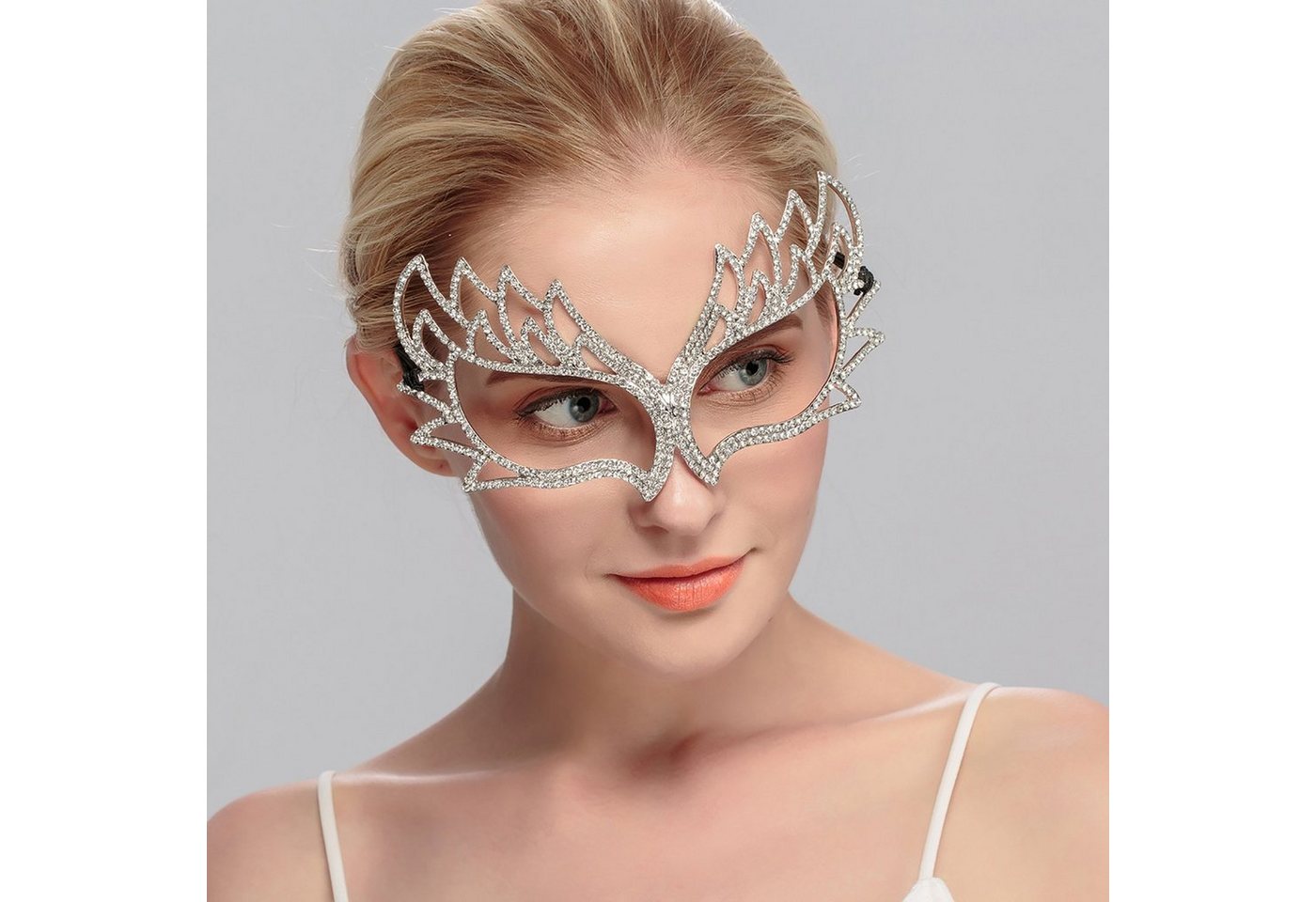 Daisred Verkleidungsmaske Kostüm-Masken Strass Maskerade Kristalllegierung Maske von Daisred