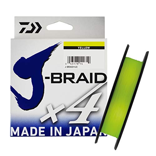 Daiwa Unisex – Erwachsene J-Braid X4 Schnur, Gelb, 0,25mm 135m von Daiwa