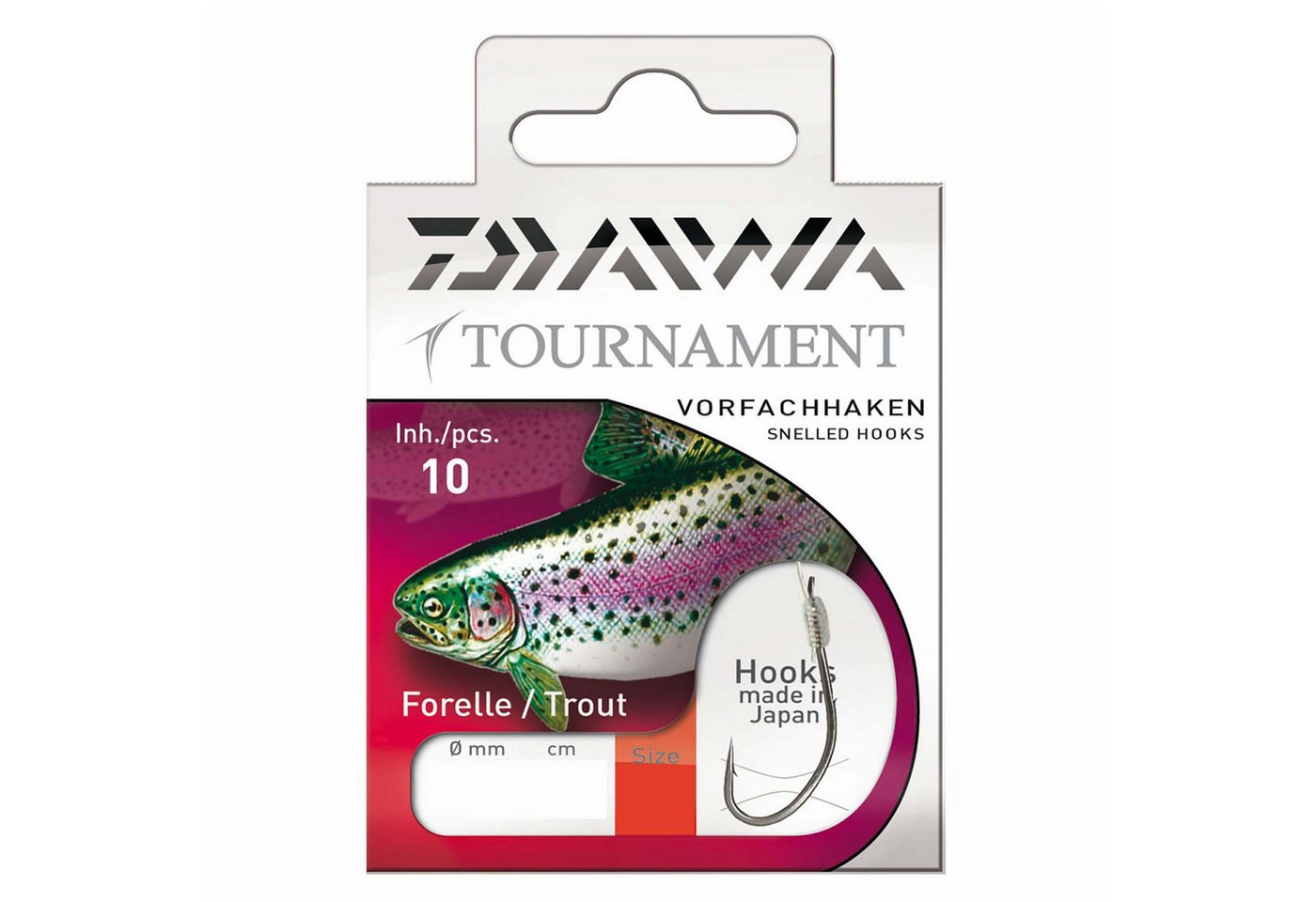 Daiwa Forellenhaken, Daiwa Tournament Forellenhaken 60,0cm Gr. 2 Gebundene Vorfachhaken von Daiwa