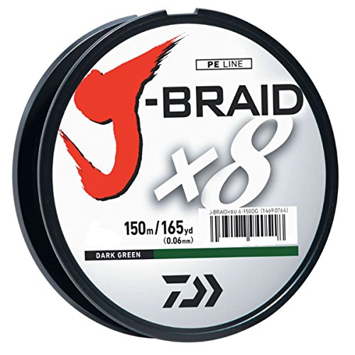 Daiwa J-BRAIDX8 Geflochtene Schnur, dunkelgrün, 9 kg von Daiwa