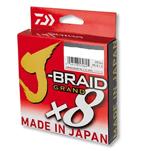 Daiwa J-Braid Grand 8-Braid, 1500 Meter, 0.10mm, 7.0kg/15lbs, Multicolor, 12795-210 von Daiwa