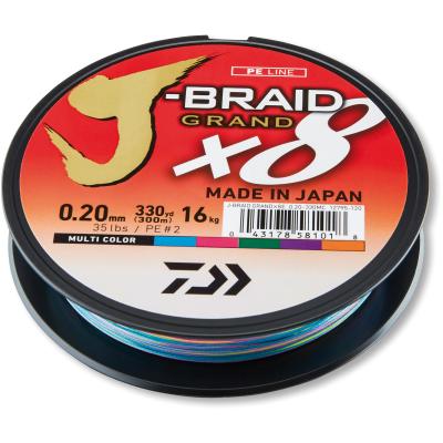 Daiwa J-Braid Grand X8 multi color 0.20mm 16.0kg 150m von Daiwa