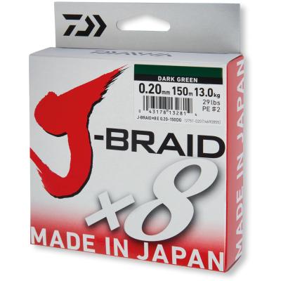 Daiwa J-Braid X8 chartreuse 0.13mm 8.0kg 300m von Daiwa
