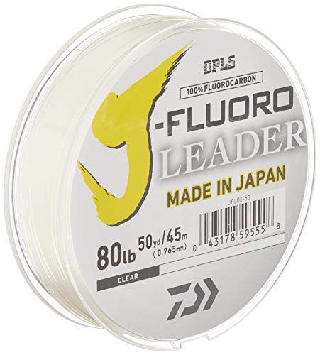 Daiwa Unisex-Erwachsene J-Fluoro Leader Angelschnur, farblos, 80 lb/50 yds von Daiwa