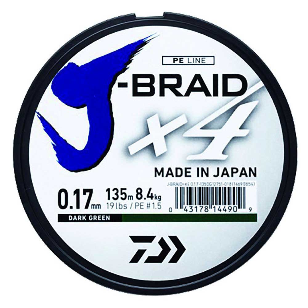 Daiwa J-braid 4 Braided Line 1350 M Grün 0.290 mm von Daiwa