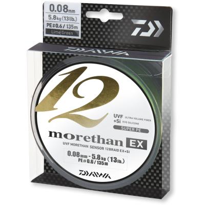 Daiwa Morethan 12 Braid EX+Si lime green 0.10mm 7.3kg 135m von Daiwa