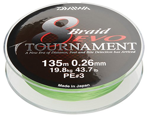 Daiwa Tournament 8 Braid EVO 0.18mm 15,8kg 135m ch Geflochtene Schnur von Daiwa