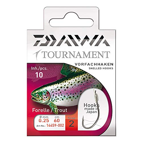 Daiwa Tournament Forellenhaken Gr. 4 r. 0,25mm Vorfach: 120cm von Daiwa