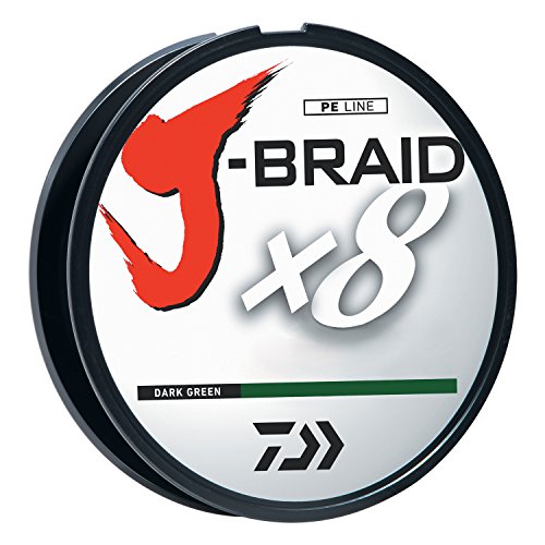 Daiwa Unisex-Erwachsene Braided LINE J-BRAIDX8 geflochtene Schnur, dunkelgrün, 40 lb von Daiwa