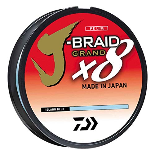 Daiwa Unisex-Erwachsene JBGD8U6-300IB J-Braid Grand 8X Filler Spool 2,7 kg Test Angelschnur, Blau (Island Blue), 6 lb von Daiwa