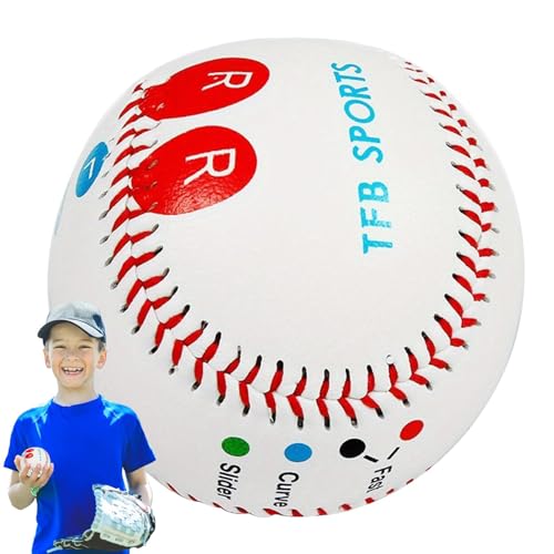Bullet Ball Baseball, 9-Zoll-Baseball mit farbcodiertem Finger, Baseball-Pitching-Grifftrainer, gewichtete Baseballbälle, farbcodierte Fingerplatzierung zur Erhöhung der Pitch-Geschwindigkeit, Erlerne von Dalchana