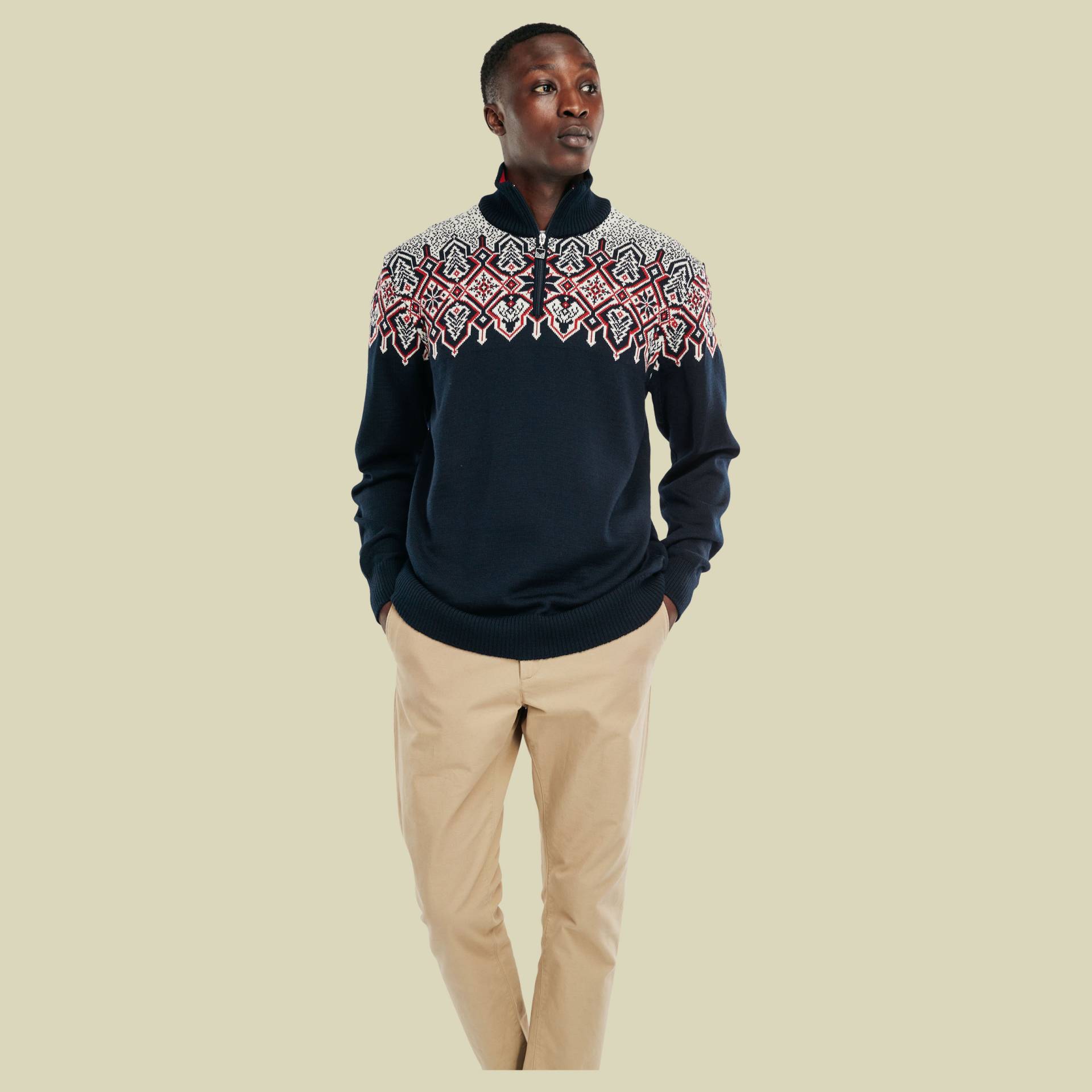 Winterland Sweater Men Größe S Farbe navy-off white-raspberry von Dale of Norway