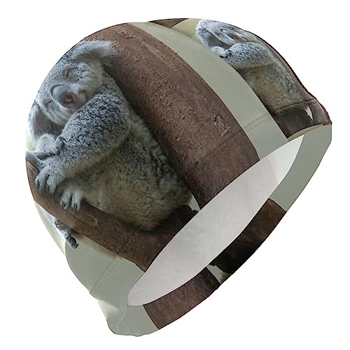 Dallonan Badekappe, Unisex, Erwachsene, Motiv: Koala, ruhend, schlafend auf Baum, Polyester von Dallonan