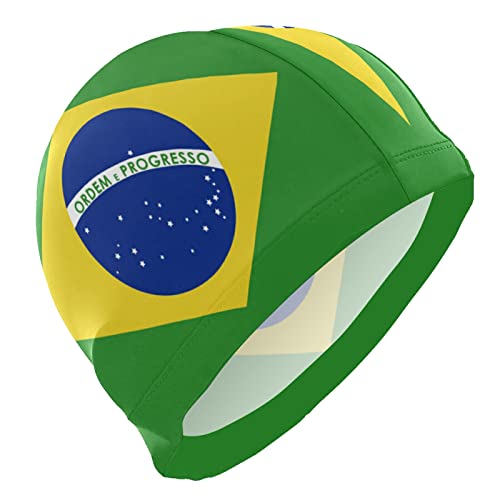 Dallonan Badekappe Brasilien Flagge Unisex Erwachsene Badekappe Polyester von Dallonan