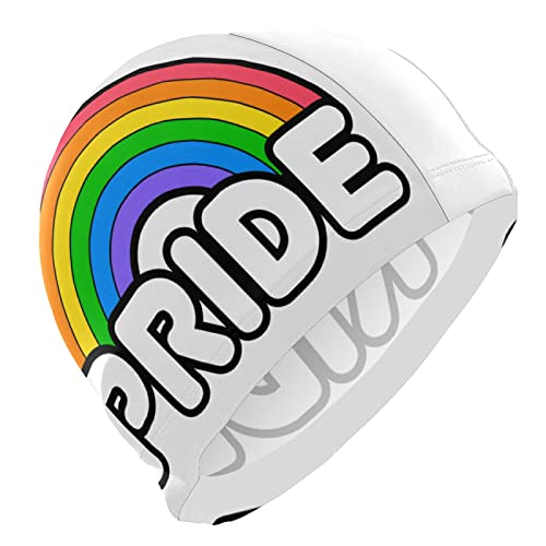 Dallonan Badekappe Gay Pride Symbol Regenbogen Unisex Erwachsene Badekappe Polyester von Dallonan