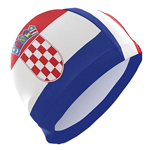 Dallonan Badekappe Kroatien Flagge Unisex Erwachsene Badekappe Polyester von Dallonan