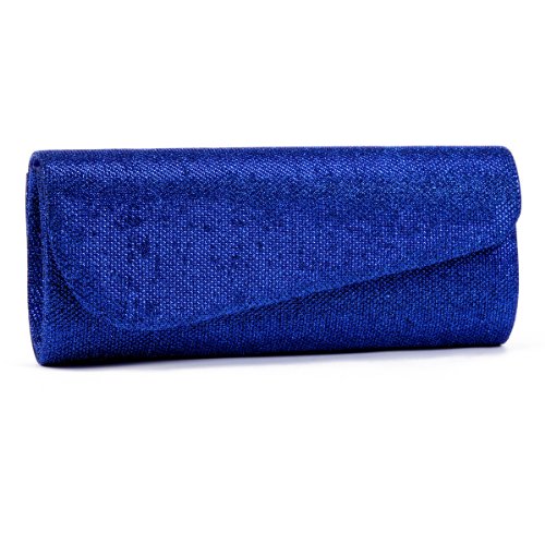 Damara Schräg Abdeckung Shimmert Damen Clutch Abendtasche,Blau von Damara
