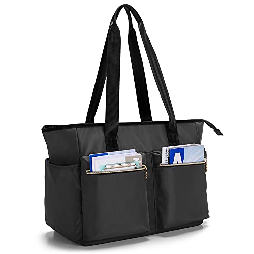 Damero Lehrer Schultertaschen, Lehrer Tasche Laptop Handtasche mit mehreren Taschen für Damen, Schule, Büro, Schwarz von Damero