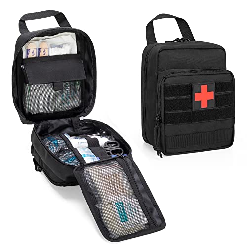 Damero Molle EDC Tasche(Packung mit 2), Tactical Medizinische Beutel Gürteltasche Militäry Werkzeugtasche Taktische Zubehörtasche, Schwarz von Damero