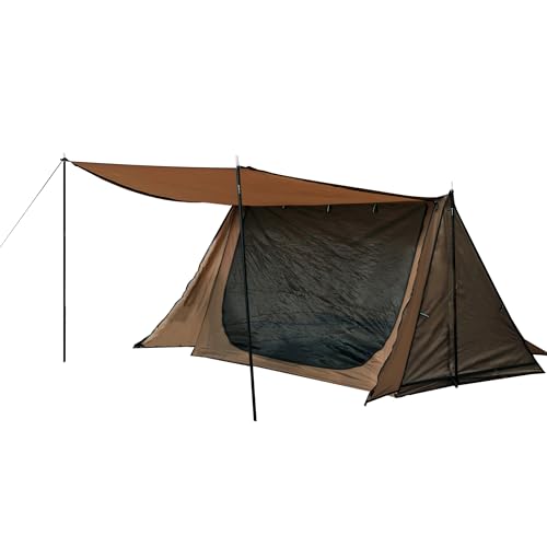 Campingzelt 2 Personen Zelt Rucksackreisen Zelt mit Baldachin 4 Jahreszeiten für Camping Wandern Berge Jagd, wetterbeständig, ultraleicht, große Größe, einfach aufzubauen, Zelt 82 x 55 x 47 von Dandelion shell