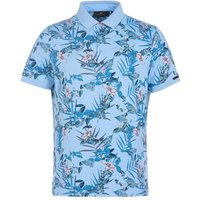Daniel Springs Druck Funktions Halbarm Polo blau von Daniel Springs