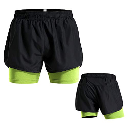 Daoba Herren 2 in 1 Shorts Laufshorts Dual Kurze Sporthose Männer Fitness Laufhose Sport Hosen Trainingshose von Daoba