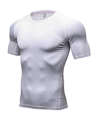 Daoba Herren Schnelltrocknend Tights Compression T-Shirts Kurzarm Sports Tops T-Shirt Base Layer Outdoor Schulung Fitness von Daoba