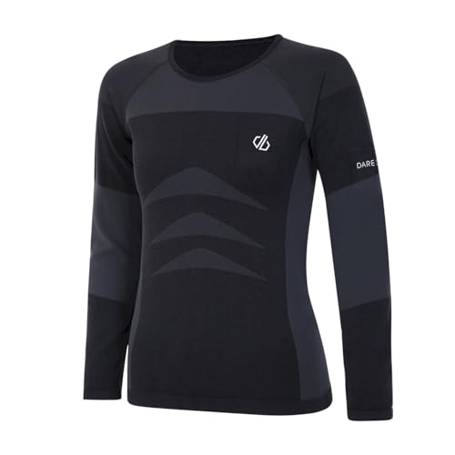 Dare 2b Damen In The Zone Perfomance Fast Wicking Quick Drying Anti-Bacterial Odour Controlling Base Layer Set with Seamless Technology and Ergonomic Body Map Fit Baselayer, Schwarz, XS von Regatta