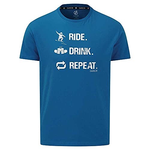 Dare 2b Devout II T-Shirt aus Baumwolle mit Grafikdruck Polos/Jacken, Herren, Petrol Blue, FR: S (Größe Hersteller: S) von Dare 2b