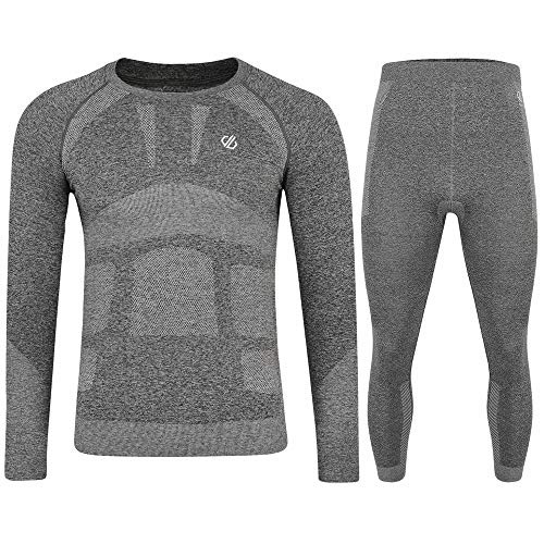Dare 2b Herren In The Zone Ergonomic Body Map Fit Fast Wicking & Quick Drying Anti-Bacterial Performance Base Layer Set with Seam Smart Seamless Technology Baselayer, Anthrazitgrau meliert, XL/2X von Dare 2b
