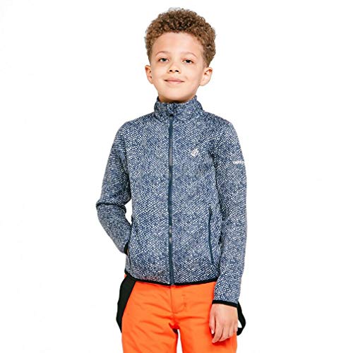 Dare 2b Kinder Inexor Full Length Inner Chin Guard 2 Lower Zip Pockets Sweater Fleece, Dunkles Jeansblau, 3-4 von Dare 2b