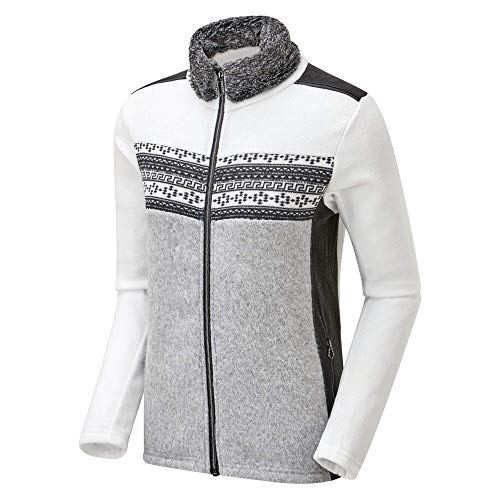 Dare 2b Overawe Kapuzen-Sweatshirt mit Reißverschluss und abnehmbarem Kunstpelzkragen, für Damen, White/Mid Grey, FR: 3XL (Größe Hersteller: 20) von Dare 2b