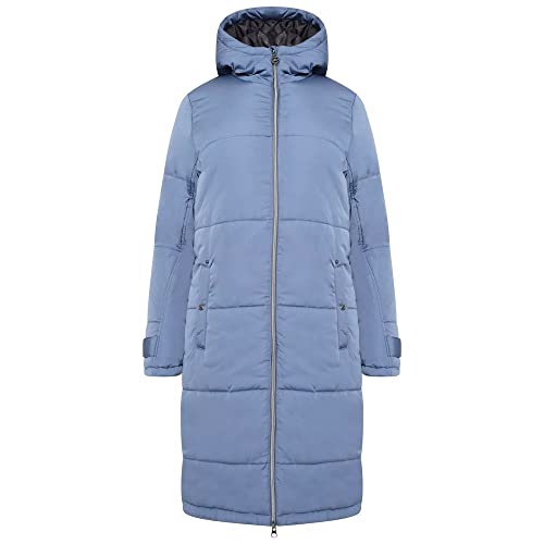 Dare 2b Reputable Long II Womens Long Coat Jacket wasserabweisendes recyceltes Material - durchgehender Reißverschluss mit 2 niedrigen Reißverschlusstaschen, Kapuze und verstellbaren Bündchen von Dare2b