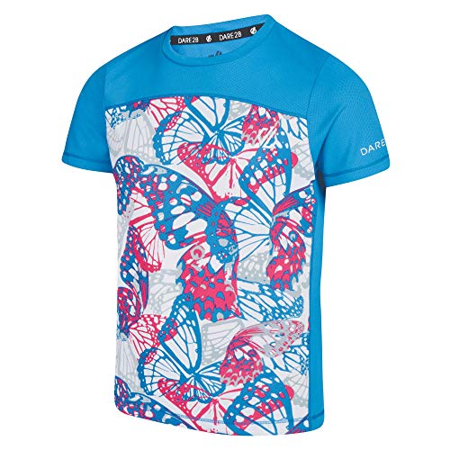 Dare 2b Unisex-Kinder-T-Shirt, schwimmfähig, leicht, schnell trocknend S Atlantic Blue/Cyber Pink von Dare 2b