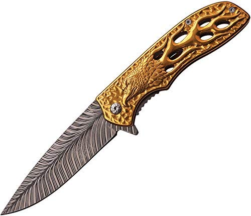 Dark Side Blades Erwachsene Taschenmesser Gold Hawk, Klingenlänge: 9, 53 cm, DS-A043GD, Mehrfarbig, M von Dark Side Blades