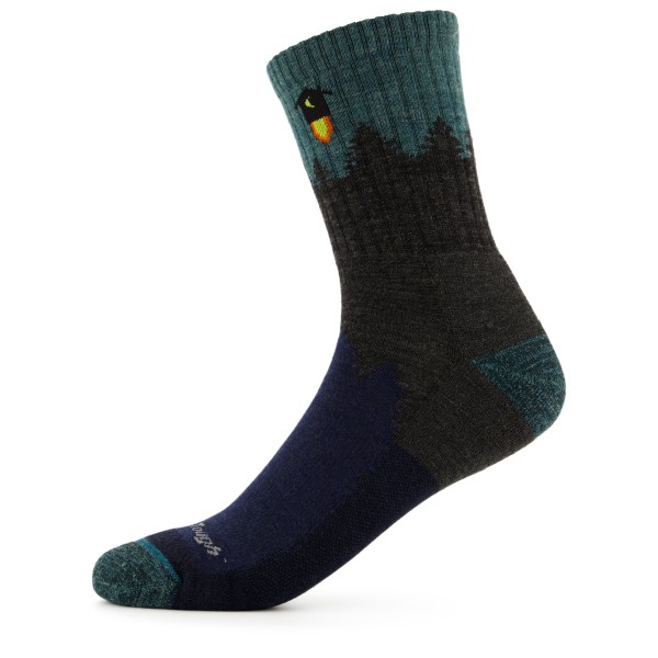 Darn Tough - Number 2 Micro Crew Midweight with Cushion - Wandersocken Gr XL schwarz/blau von Darn Tough