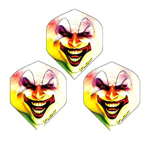 Dartfellas Joker Jester Clown Dart Flights, 100 Mikron, extra stark (3 Sets) von Dartfellas