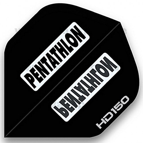 100 Set (300 Stück) Pentathlon HD150 Dart Flights Standard Form Schwarz Flügel für Dartpfeile Extrem Robust von Dartfieber