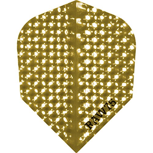 Dart Flights – Raw 75 Dimplex – 75 Mikron – Standard – Gold – 10 Sets (30) von Darts Corner