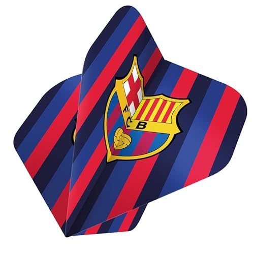 Darts Corner Offiziell lizenzierte Barcelona Football Club Barca FC 100 Mikron Nr. 2 Form Dart Flights, gestreift/Wappen 1 Set mit 3 Flights (F4120) von Darts Corner